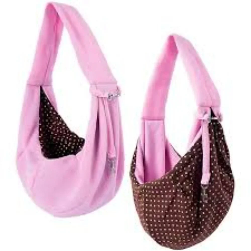 Pink Pet Sling Carrier | Small Dog or Cat | Travel Tote | Soft & Secure